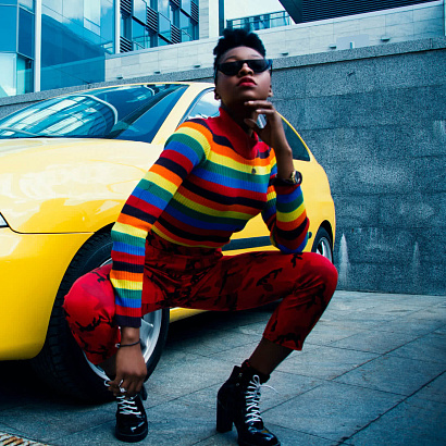 Colorful Jumper with Horizontal Stripes